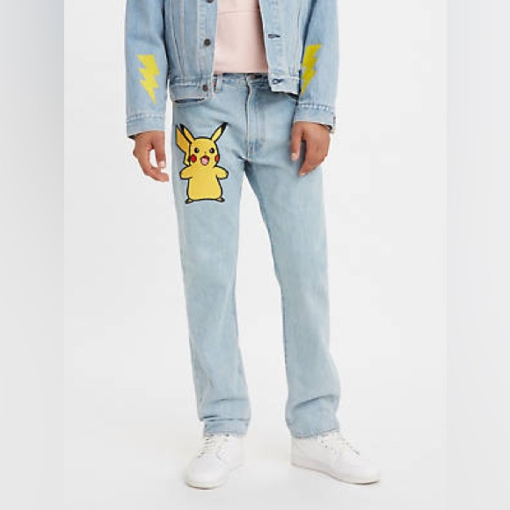 Menās |Leviās X PokĆ©mon |NWT 551 Z Authentic Pikachu Loose Straight Jeans; 30x30